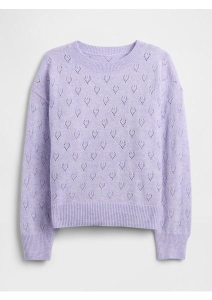 Kız Bebek Lila Cashsoft Pointelle Bisiklet Yaka Kazak