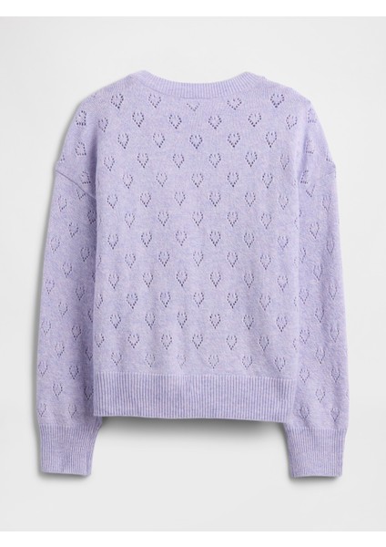 Kız Bebek Lila Cashsoft Pointelle Bisiklet Yaka Kazak modelleri