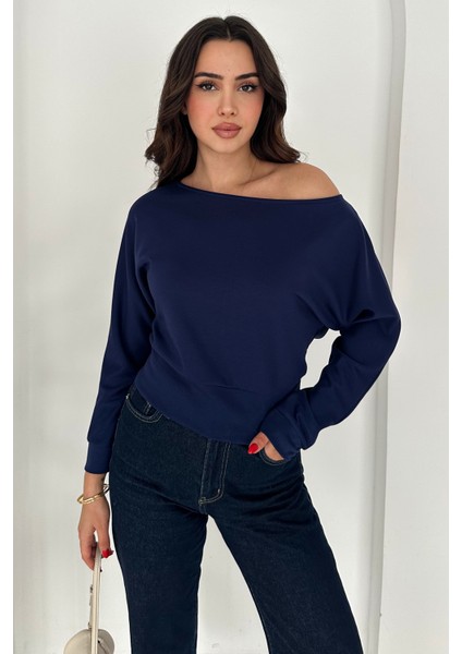 Kadın Omuz Açık Uzun Kollu Bluz – Wine Mood