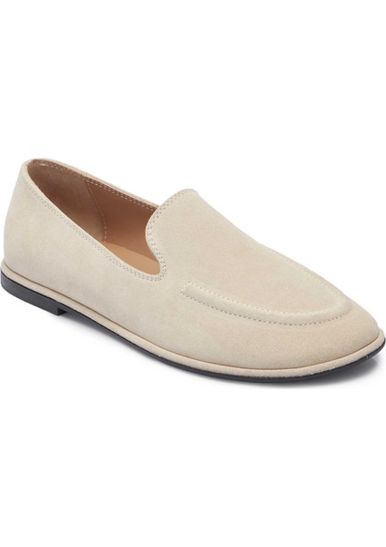 Bej Hakiki Süet Deri Kadın Loafer - K25I1AY68042-B79