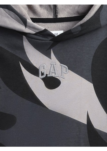 Erkek Çocuk Gri Relaxed Gap Logo Kapüşonlu Sweatshirt fiyatları