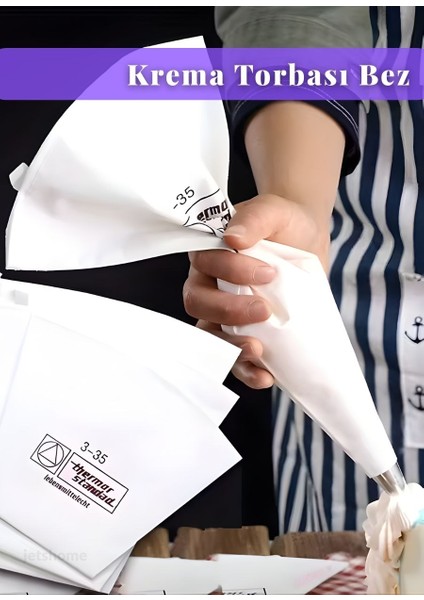 Krema Torbası Bez Yıkanabilir Torba BPA Free Pasta Duy Torbası Dekorasyon Süsleme Aparatı 20x35 cm fiyatları