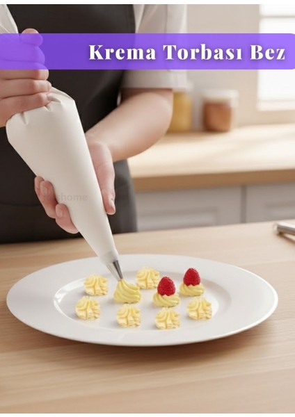Krema Torbası Bez Yıkanabilir Torba BPA Free Pasta Duy Torbası Dekorasyon Süsleme Aparatı 20x35 cm fırsatları
