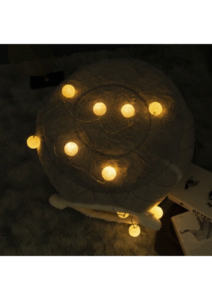 2 Metre 10'lu Pilli Beyaz Top LED Işık - Dekoratif Işıklı Top Süs Zinciri fiyatları