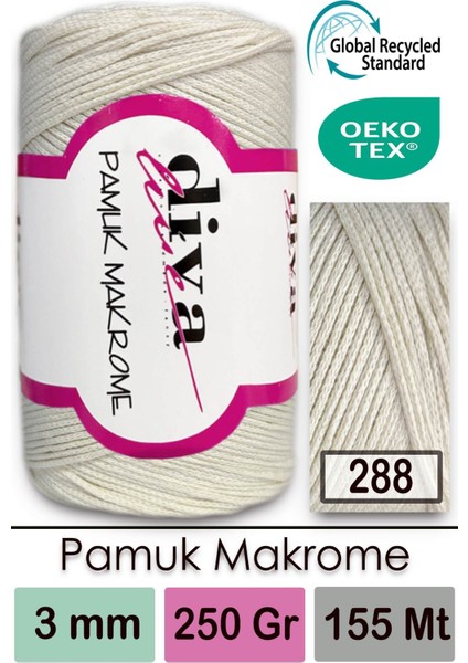 Pamuk Makrome Ip 288 Kemik (Ürün 1 Adet)