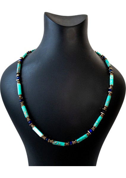 Calina – Yeşil Varisit, Lapis Lazuli & Hematit Kolye fırsatları