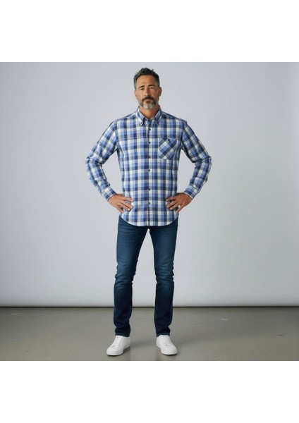 Klasik %100 Cotton Uzun Kollu Terletmeyen Kışlık Oduncu Gömlek (Regular Kalıp)