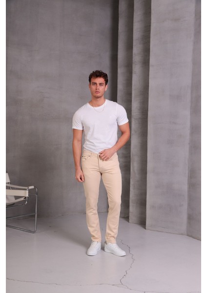 Erkek Krem Slim Fit Pantolon fiyatları