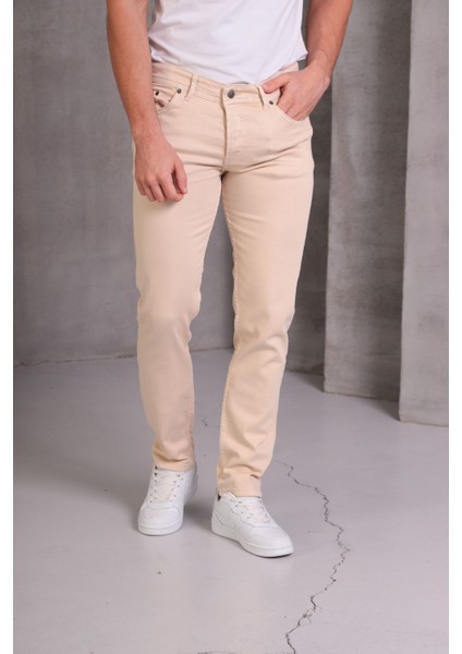 Erkek Krem Slim Fit Pantolon modelleri