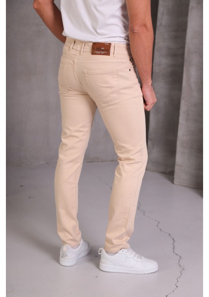 Erkek Krem Slim Fit Pantolon fırsatları