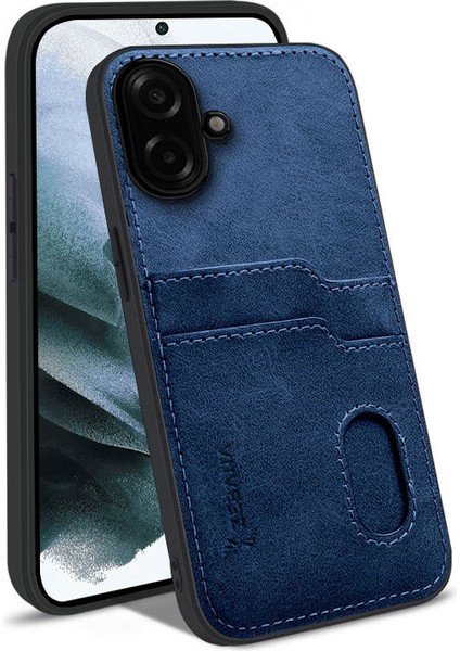 Samsung Galaxy A07 Uyumlu Zebana Kartlıklı Pu Deri Kılıf