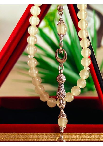 Kedi Gözü Kişiye Özel Harfli Hediyelik Tesbih Gece Karanlıkta Parlar 8 mm Küre Tesbih