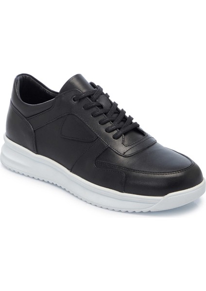 Siyah Hakiki Deri Erkek Sneaker - E25I1AY57303-A23