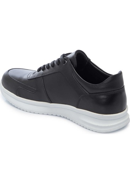 Siyah Hakiki Deri Erkek Sneaker - E25I1AY57303-A23
