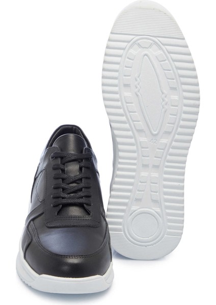 Siyah Hakiki Deri Erkek Sneaker - E25I1AY57303-A23
