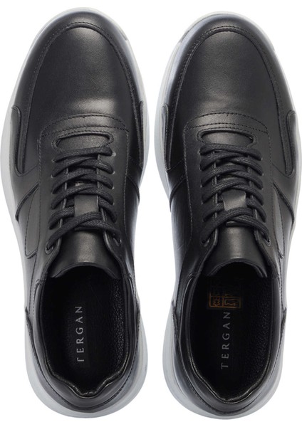 Siyah Hakiki Deri Erkek Sneaker - E25I1AY57303-A23