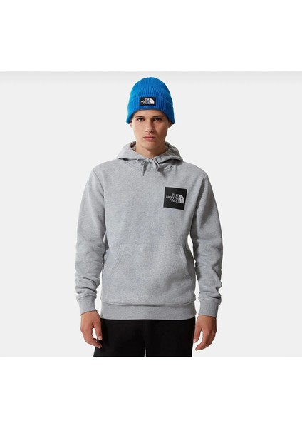 Kapüşonlu Ribanalı Amblemli Light Gri Sweatshirt Nort Face