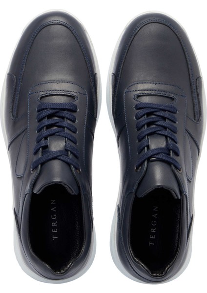 Lacivert Hakiki Deri Erkek Sneaker - E25I1AY57303-A31