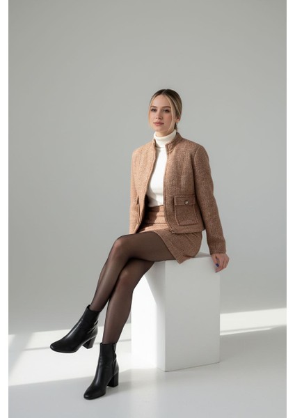 Zarif ve Şık Kadın Kaşe Ceket – Kışlık Elegant Tasarım