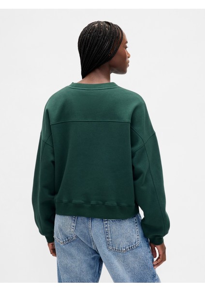 Kadın Koyu Yeşil Vintagesoft Gap Logo Wedge Sweatshirt fırsatları