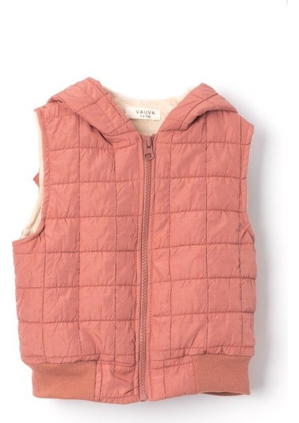 Kapüşonlu Su Itici Yelek - Gül Kurusu