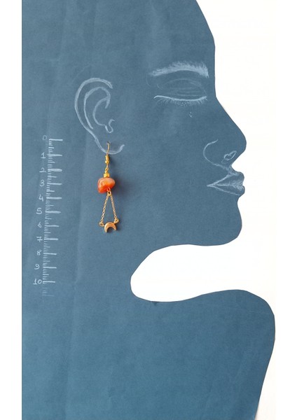 Akik Taşlı Sallantılı Küpe