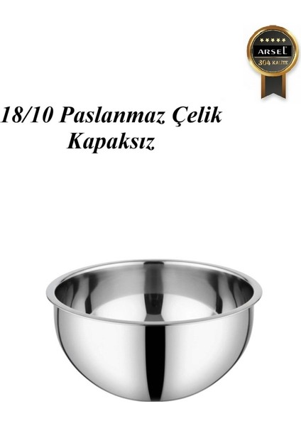 304 Paslanmaz Çelik 3’lü Çırpma & Karıştırma Kasesi Seti – 18/10, Derin, Kapaksız modelleri