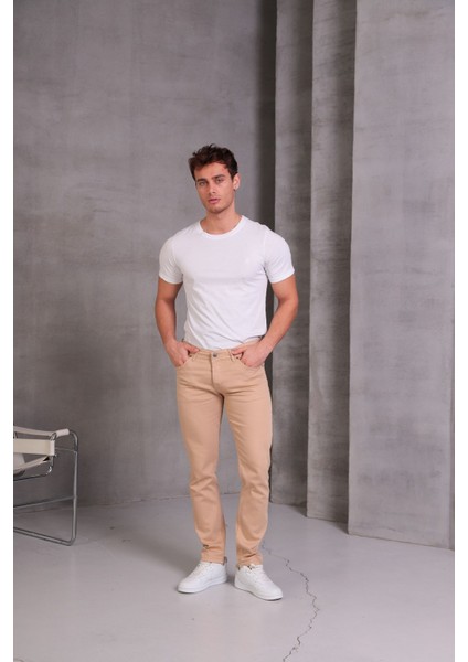 Erkek Krem Slim Fit Pantolon indirimleri