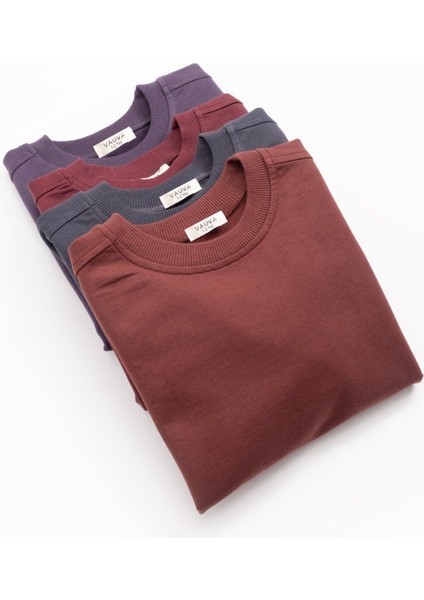 Sweatshirt & Wide Leg Eşofman Takım - Mürdüm fırsatları