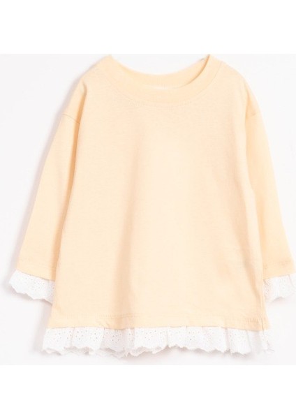 Dantel Detaylı Uzun Kollu Tişört