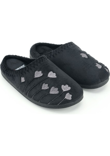 Kadın Kışlık Pu Rahat Taban Nakışlı Tasarım Ev Bahçe Terlik modelleri