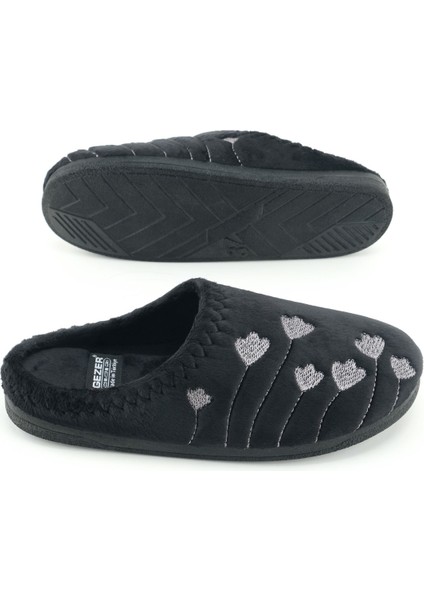 Kadın Kışlık Pu Rahat Taban Nakışlı Tasarım Ev Bahçe Terlik indirimleri