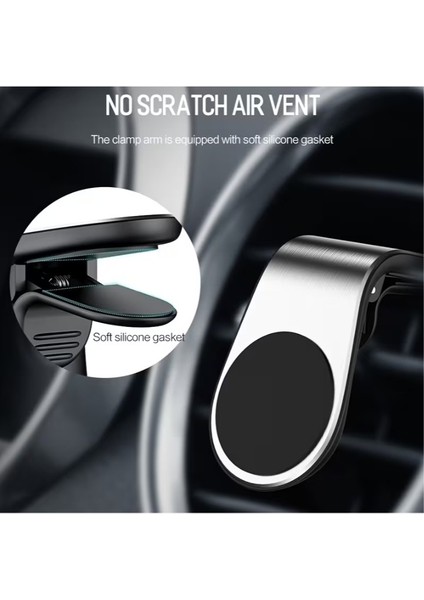 Araba Telefon Tutucu L Tipi - Havalandırma Aparatlı, Manyetik Cep Telefonu Tutacağı fiyatları