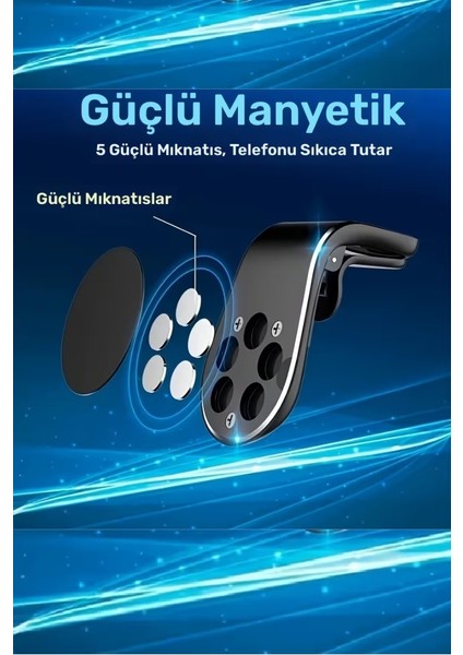 Araba Telefon Tutucu L Tipi - Havalandırma Aparatlı, Manyetik Cep Telefonu Tutacağı fırsatları