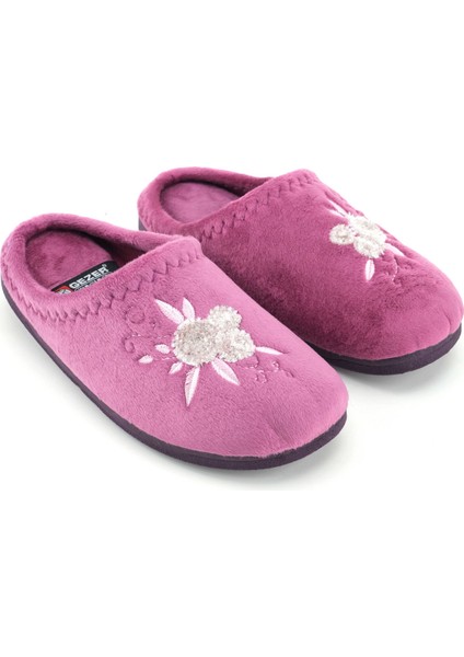 Kadın Kışlık Pu Rahat Taban Nakışlı Tasarım Ev Bahçe Terlik modelleri