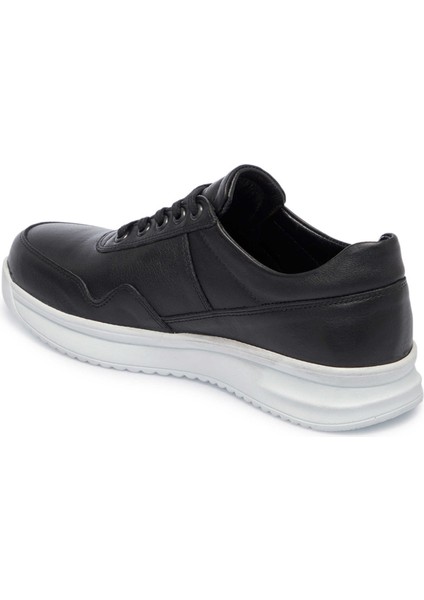 Siyah Hakiki Deri Erkek Sneaker - E25I1AY57305-A23
