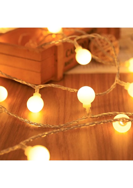 3 Metre 20 LED Beyaz Top Işık - Pilli, Gün Işığı ve 2 Kademeli Dekoratif Süsv fiyatları