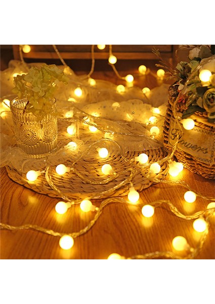 3 Metre 20 LED Beyaz Top Işık - Pilli, Gün Işığı ve 2 Kademeli Dekoratif Süsv fırsatları