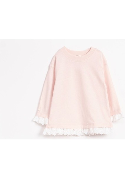 Dantel Detaylı Uzun Kollu Tişört