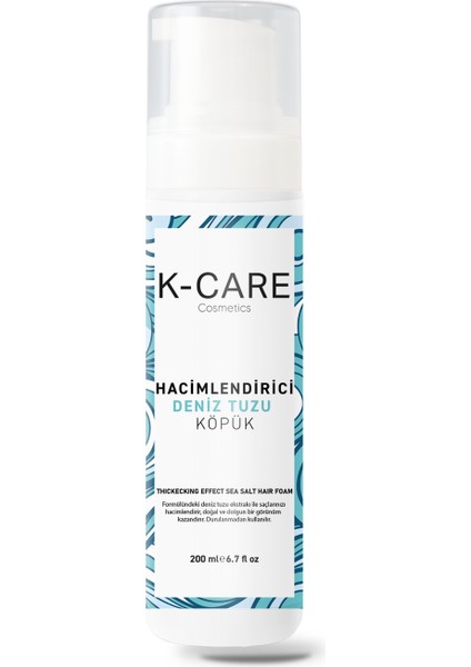K K-Care Cosmetics Hacimlendirici Deniz Tuzu Köpük 200 ml