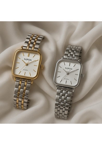 Minimal ve Zarif Kare Kadran Gümüş Kadın Kol Saati fiyatları