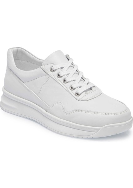 Beyaz Hakiki Deri Erkek Sneaker - E25I1AY57305-A26