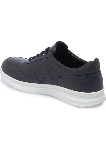 Lacivert Hakiki Deri Erkek Sneaker - E25I1AY57305-A31
