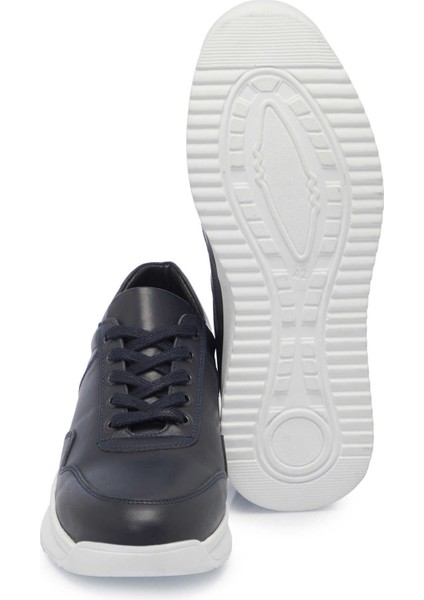 Lacivert Hakiki Deri Erkek Sneaker - E25I1AY57305-A31