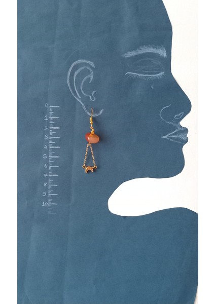 Akik Taşlı Sallantılı Küpe