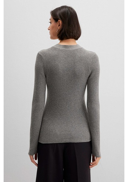 Kadın Yün Karışımlı Gri Kazak 1710830-83096 fırsatları