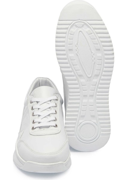 Beyaz Hakiki Deri Erkek Sneaker - E25I1AY57305-A26