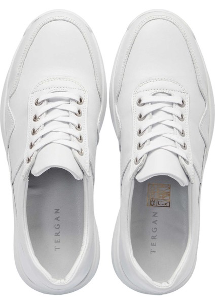 Beyaz Hakiki Deri Erkek Sneaker - E25I1AY57305-A26