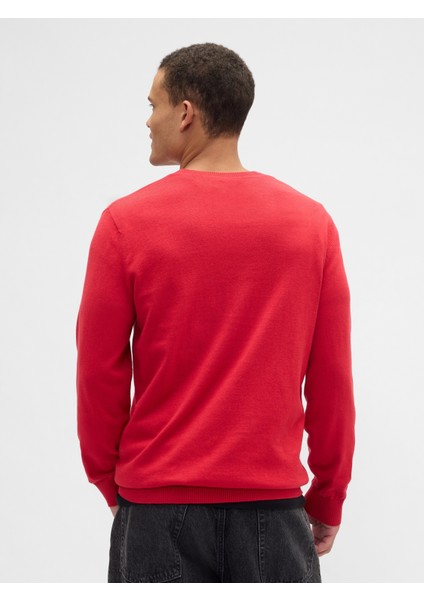 Erkek Kırmızı Bisiklet Yaka Kazak indirimleri