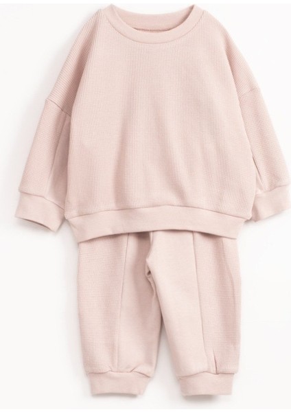 Soft Waffle Eşofman Takımı - Pudra